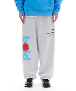 [ARCHIVEBOLD] SS 24 BOLD STRAWBERRY SWEAT PANTS (LIGHT GRAY)