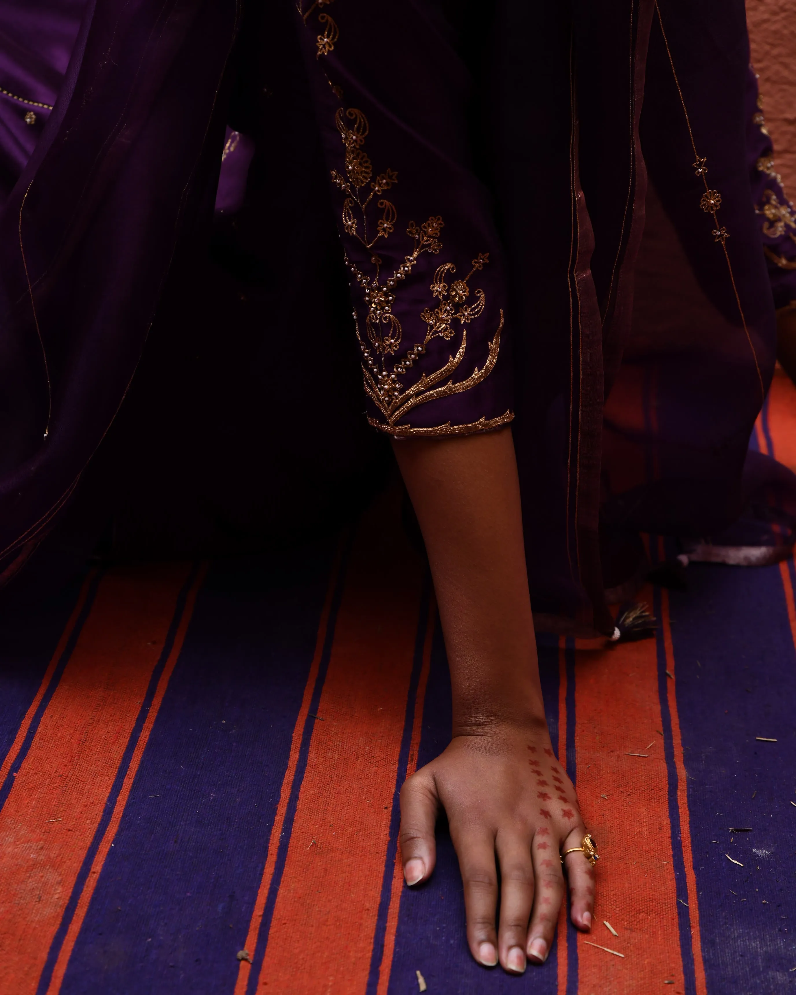 Aubergine Straight Fit Kurta Set