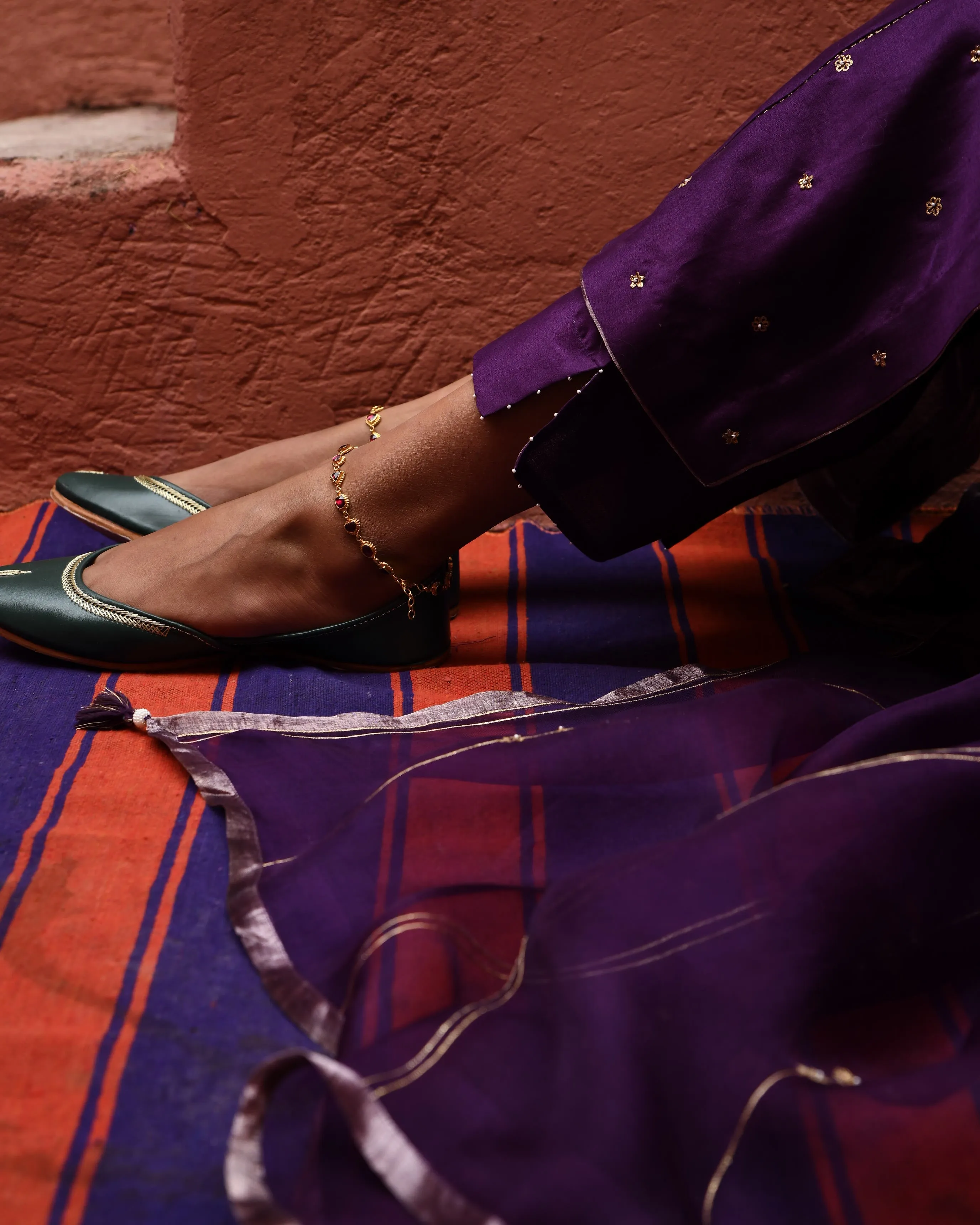 Aubergine Straight Fit Kurta Set