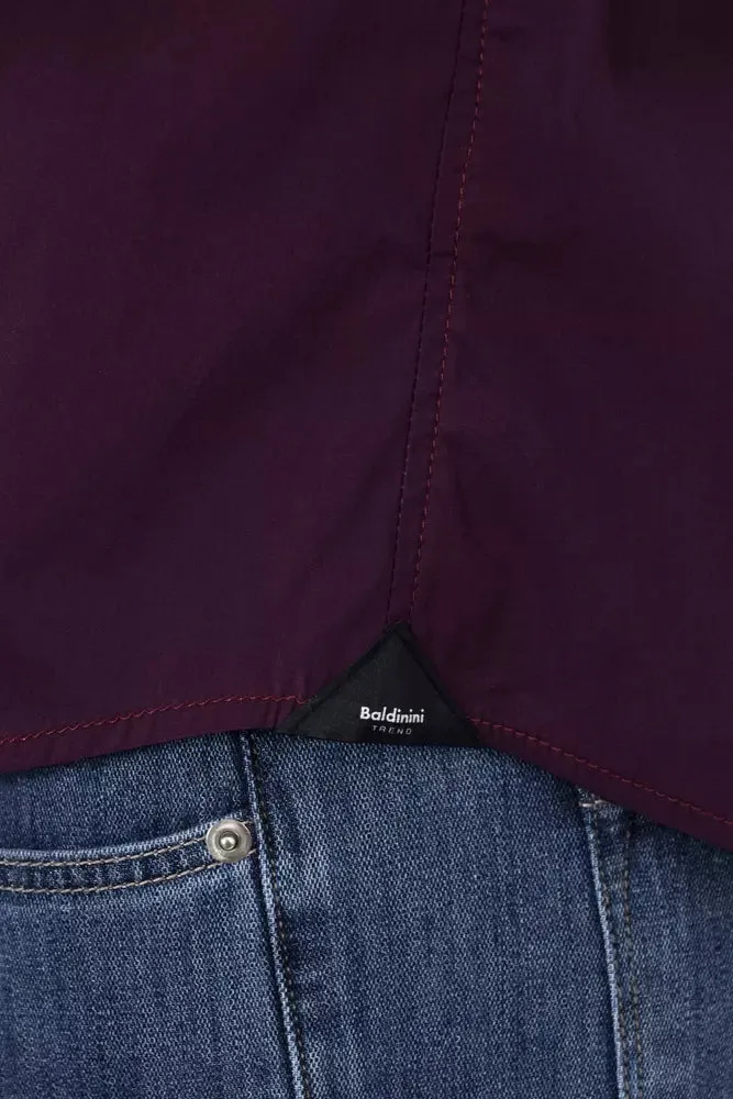 Baldinini Trend Chic Bordeaux Slim Fit Men's Shirt