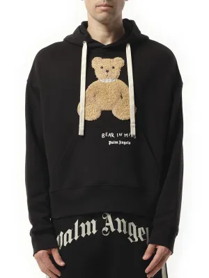 Bear in Mind Over Hoodie in Black/Brown