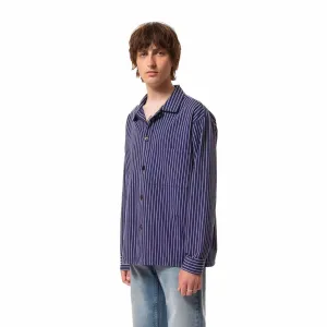 Berra Striped Worker Shirt Blue