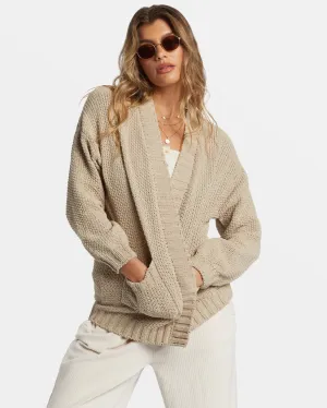 Billabong: Sea Side Cardigan in Cobblestone