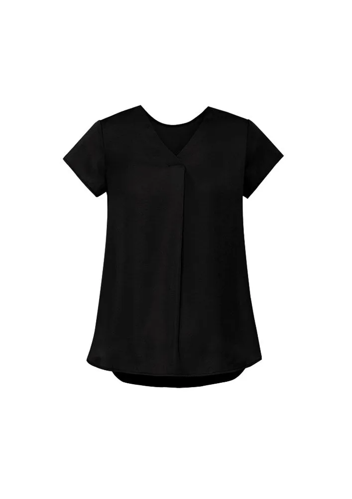 BIZ CORPORATE RB967LS WOMENS KAYLA V-NECK PLEAT BLOUSE