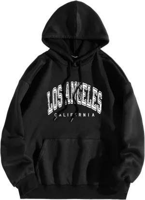 BROOKLYN NEW YORK Women's Relaxed Fit Midweight Logo Sleeve Graphic Sweatshirt Hoodie Teens Girls Casual Pullover Comfy Tops