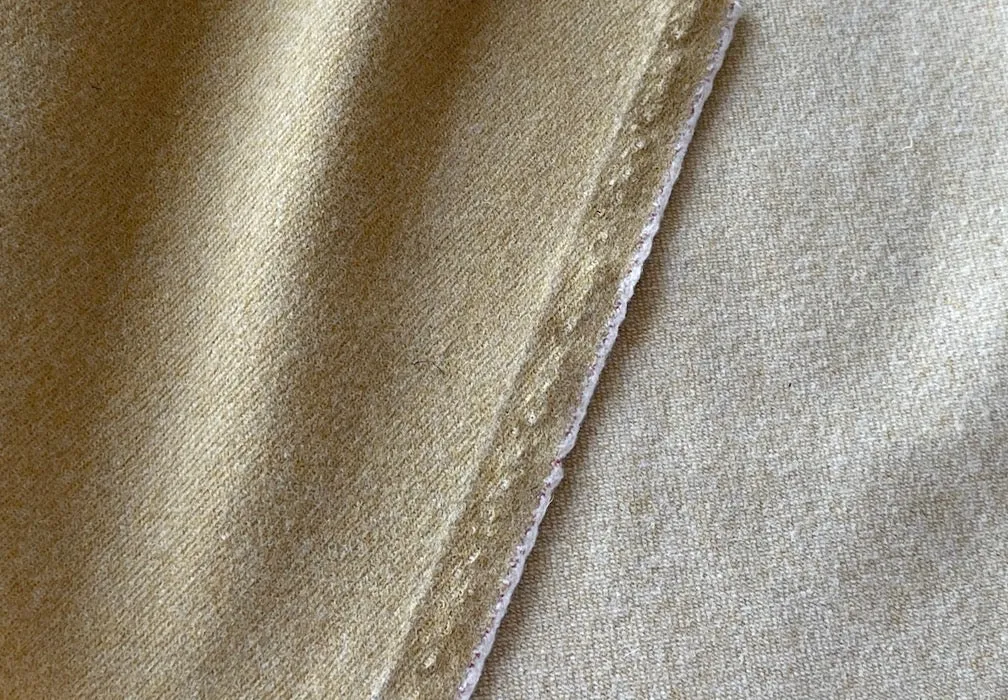 Brushed Flaxen Wheat Twill Wool Coating