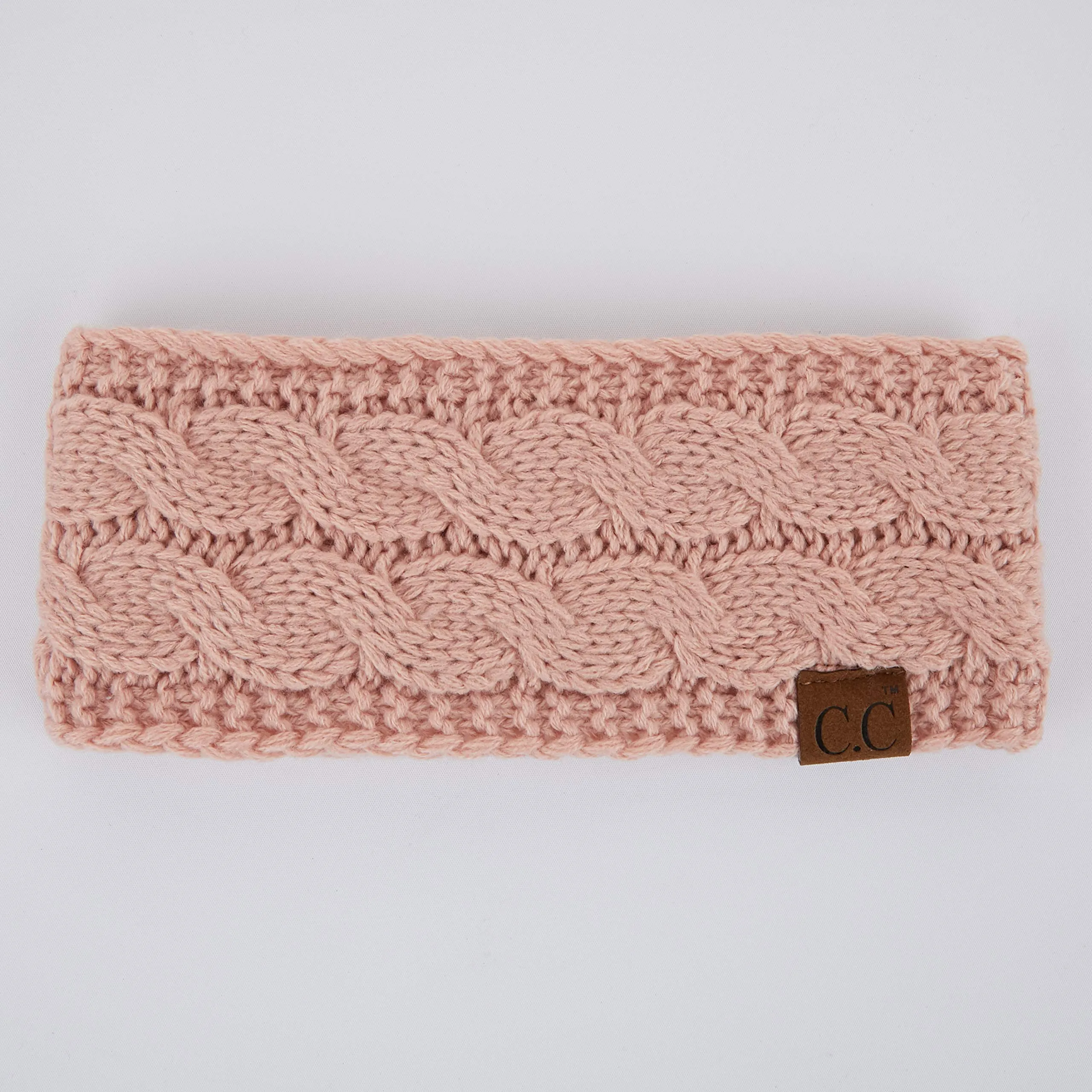C.C Winter Fuzzy Fleece Lined Thick Knitted Headband Headwrap Earwarmer (HW-20) (Indi Pink)