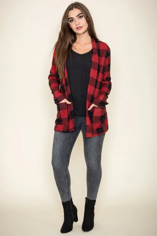 Checkered Elbow Patch Cardigan