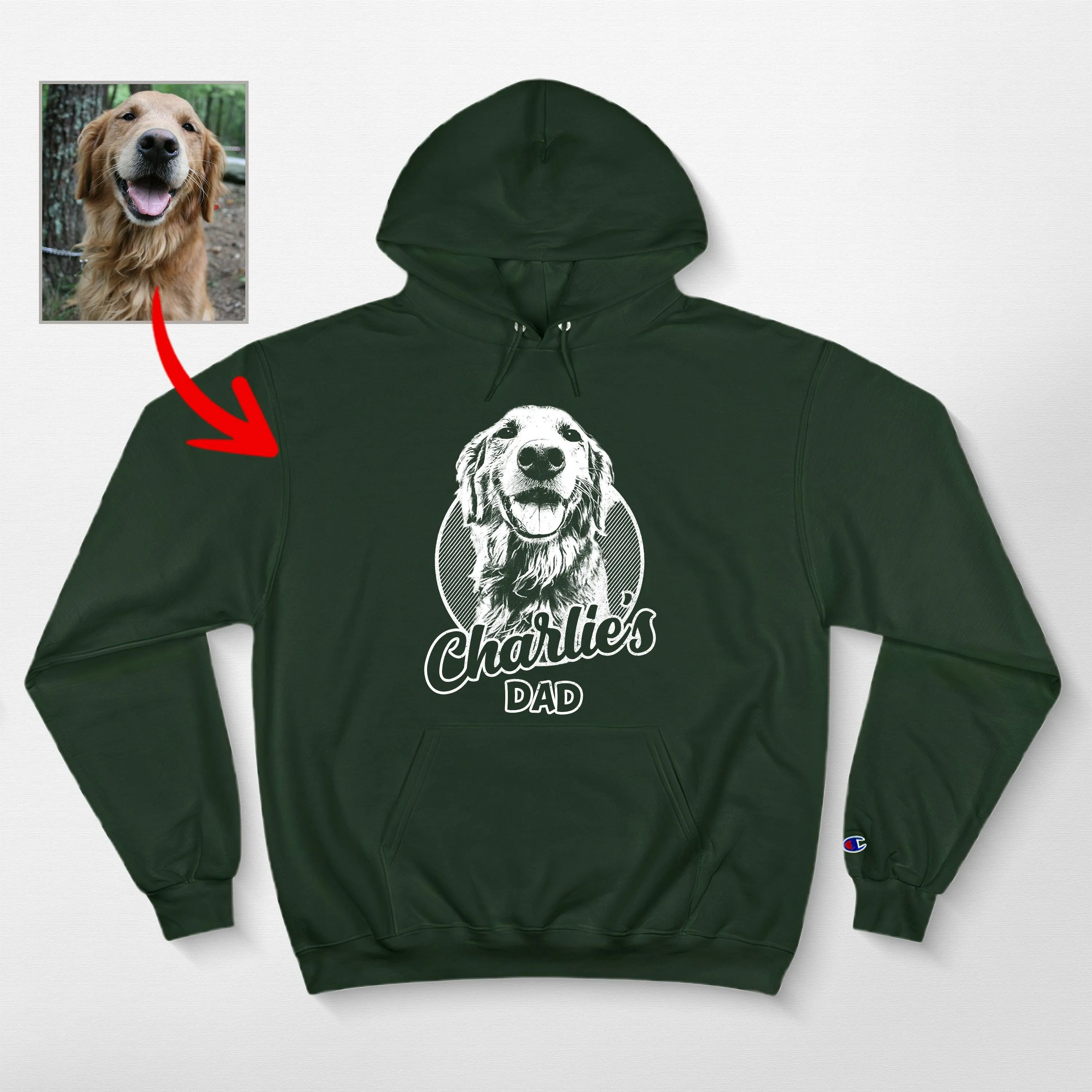 Custom Sketch Dog Champion Hoodie, Unique Gifts for Dog Lovers