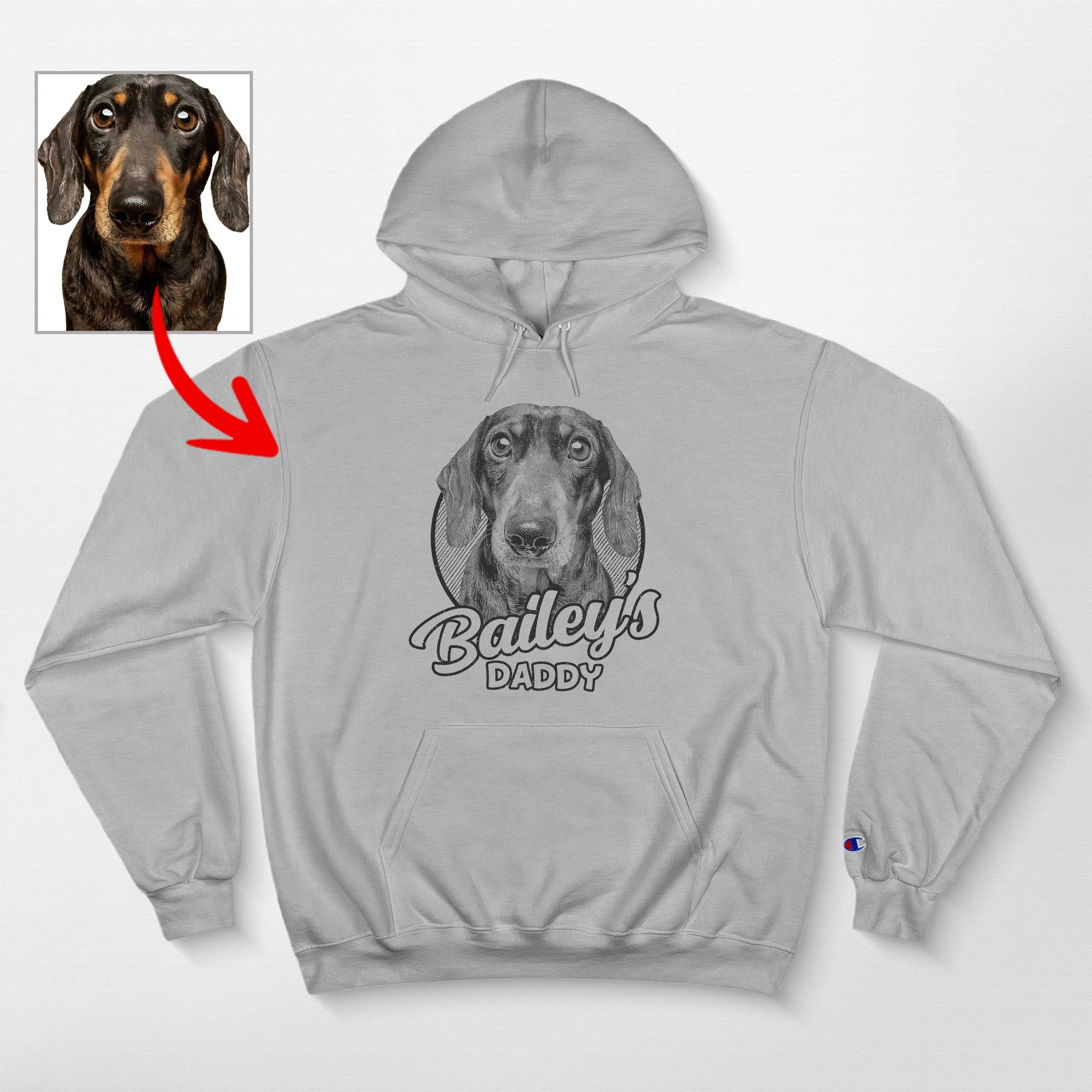 Custom Sketch Dog Champion Hoodie, Unique Gifts for Dog Lovers