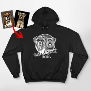 Custom Sketch Dog Champion Hoodie, Unique Gifts for Dog Lovers