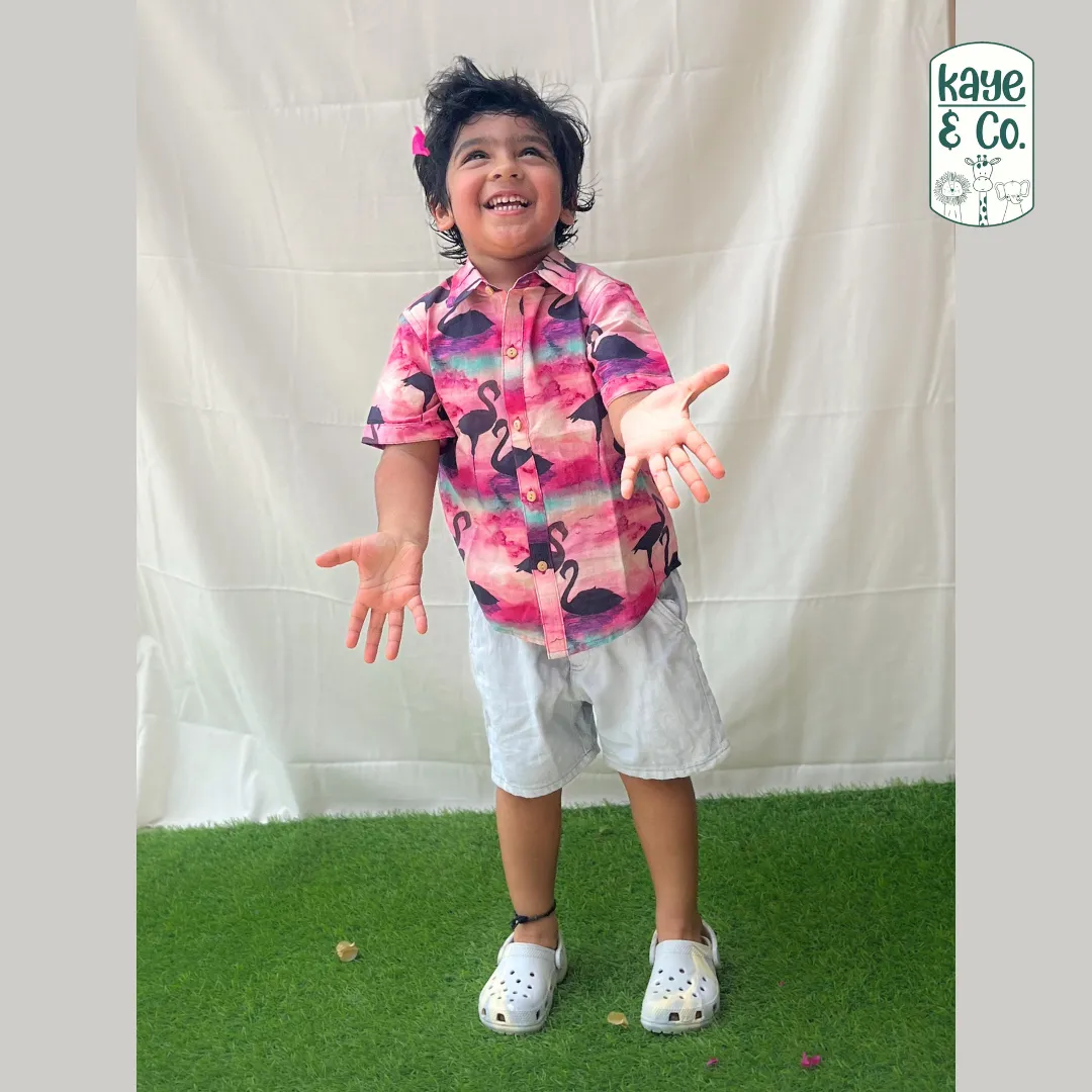 Dancing Flamingos Boys Shirt