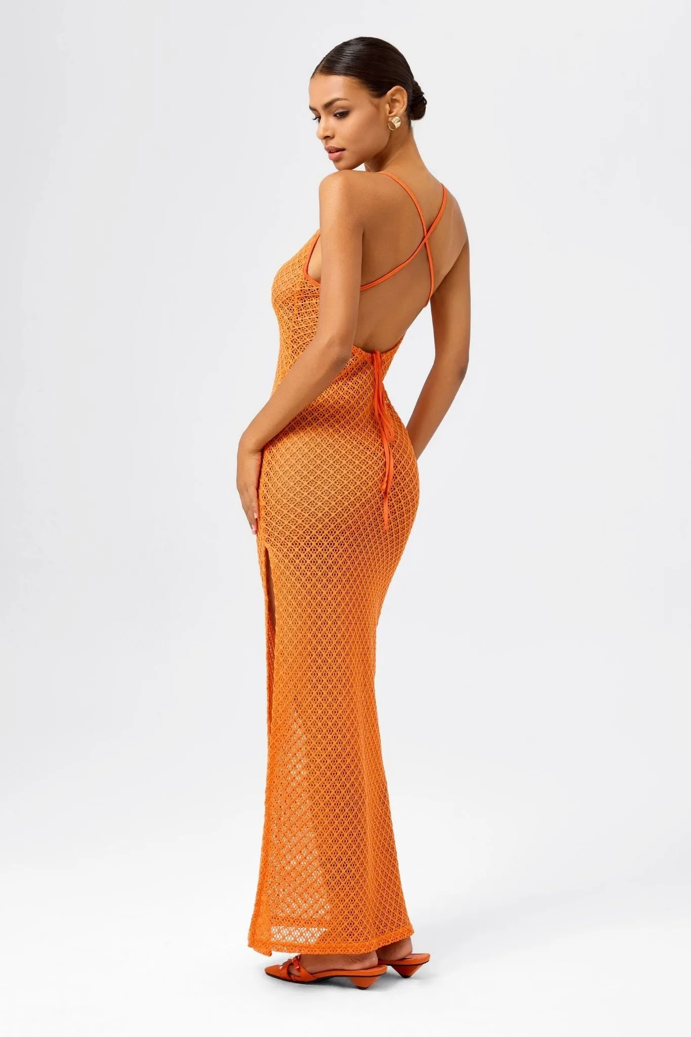 Deep V-Neck Lace-Up Bodycon Beach Maxi Dress