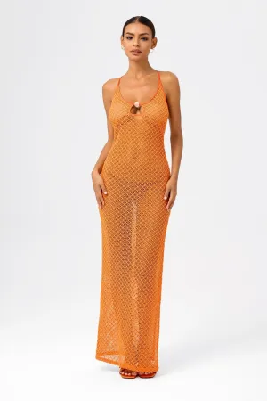 Deep V-Neck Lace-Up Bodycon Beach Maxi Dress