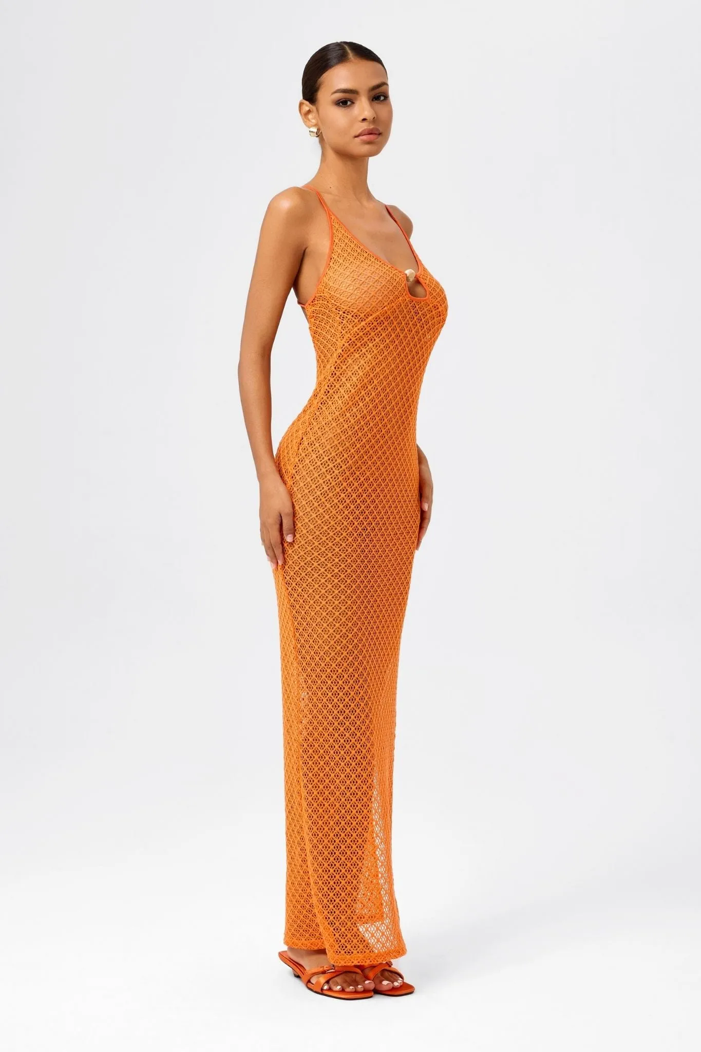 Deep V-Neck Lace-Up Bodycon Beach Maxi Dress