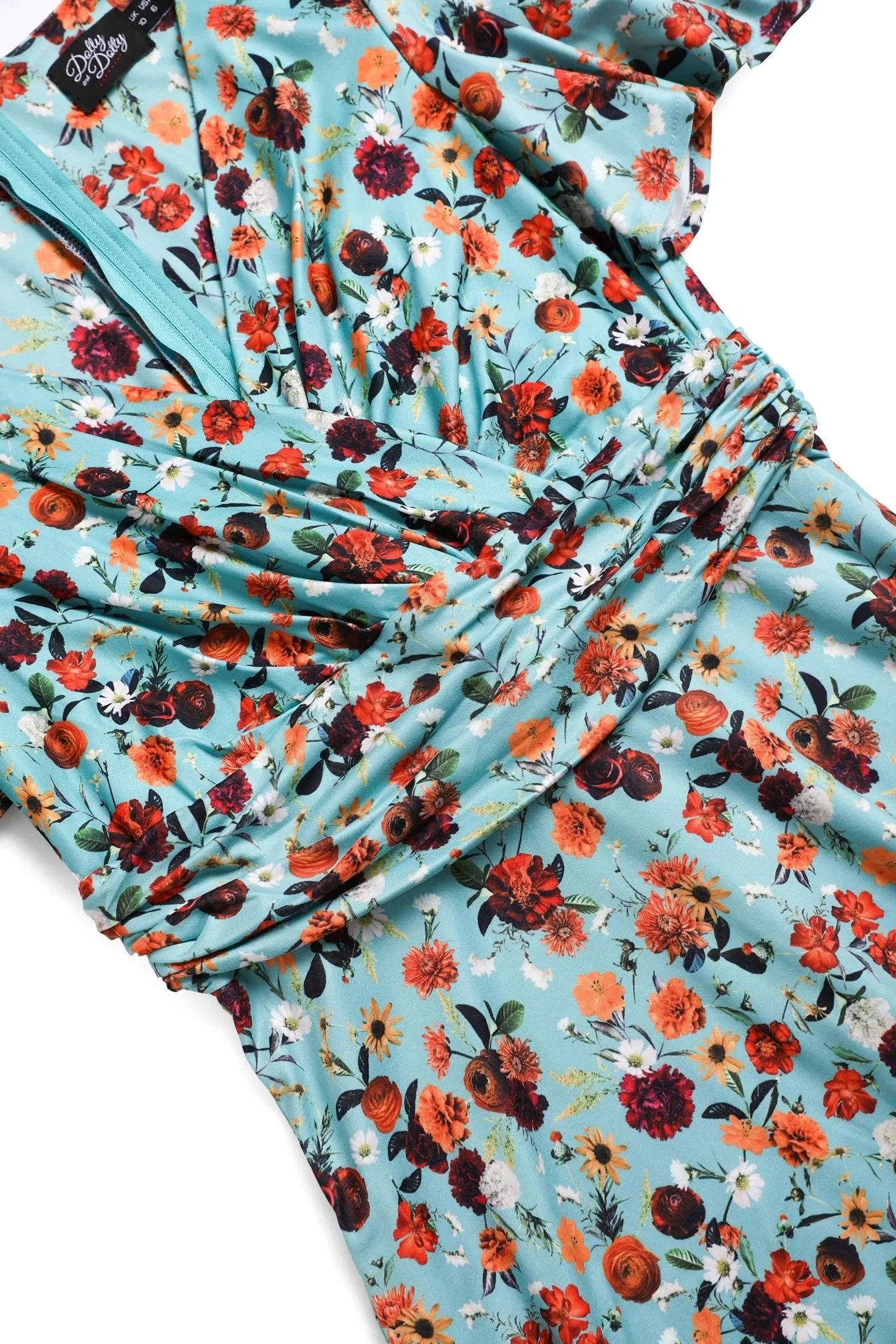 Donna Light Blue Carnation Tea Dress