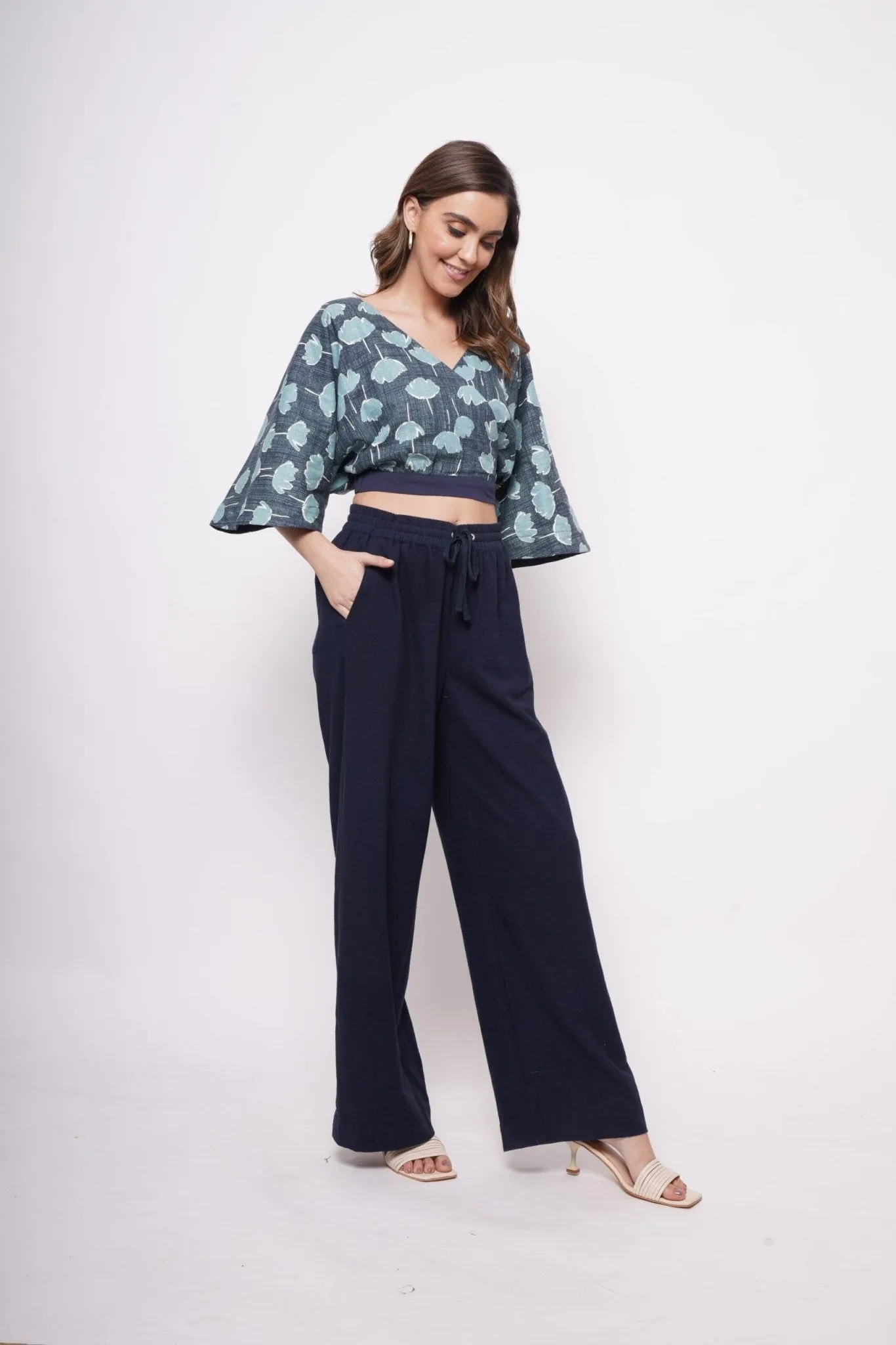 Elasticated waist straight fit trouser