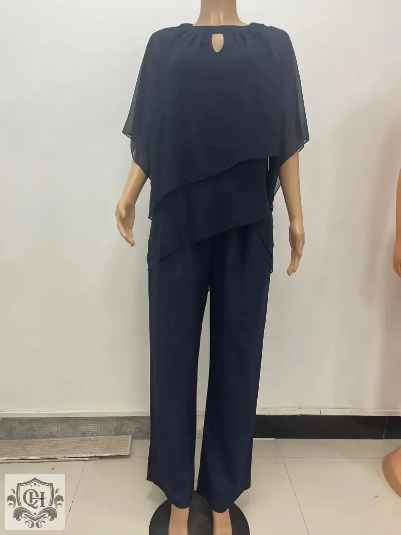 Elegant Irregular Top & Trousers Set