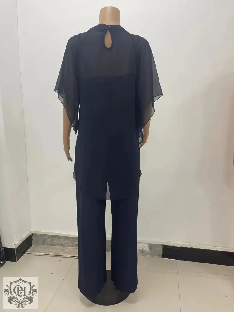 Elegant Irregular Top & Trousers Set