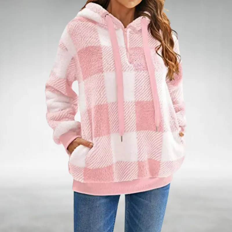 Elspeth  Check Fleece Hoodie