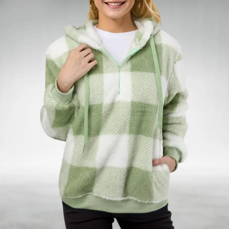 Elspeth  Check Fleece Hoodie