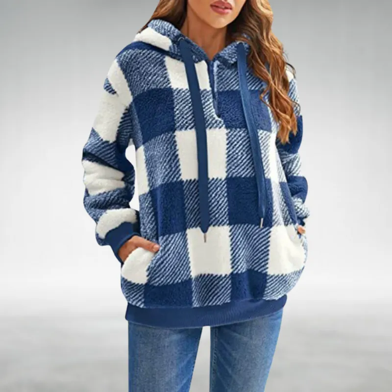 Elspeth  Check Fleece Hoodie