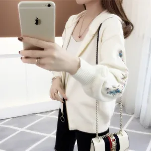 embroidered knitted jacket,