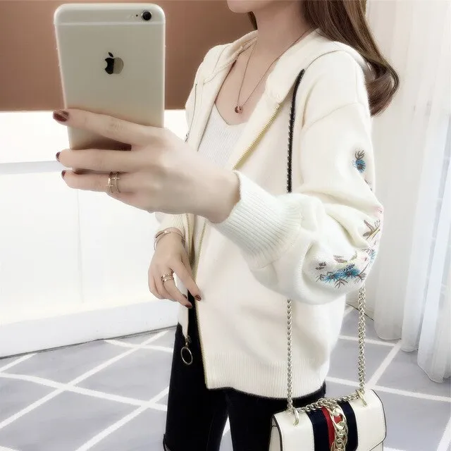 embroidered knitted jacket,