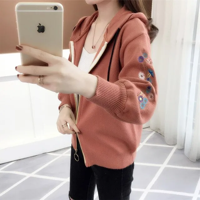 embroidered knitted jacket,
