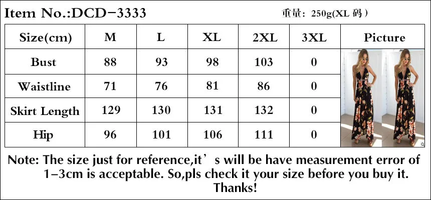 Flower Print V-neck Backless Sleeveless Long Dress