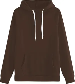 Hoodies for Women Solid Color Oversized Sweatshirts Pullover Winter Fall Comfy Long Sleeve 2024 Trendy Casual Clothes