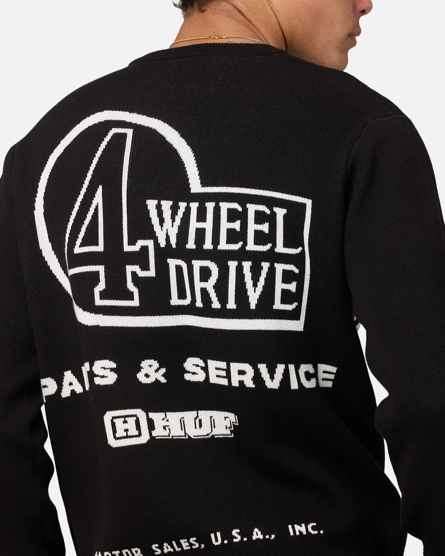 Huf X Toyota Parts And Service Crewneck Sweater Black