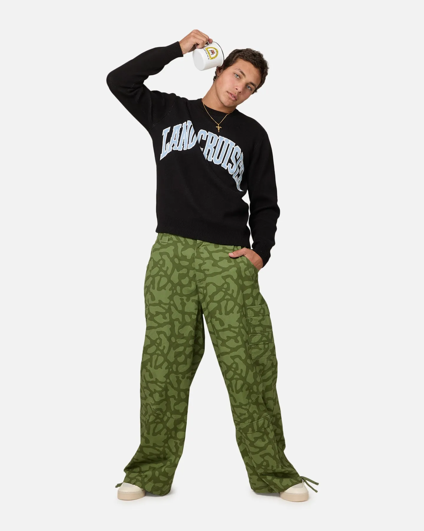 Huf X Toyota Parts And Service Crewneck Sweater Black