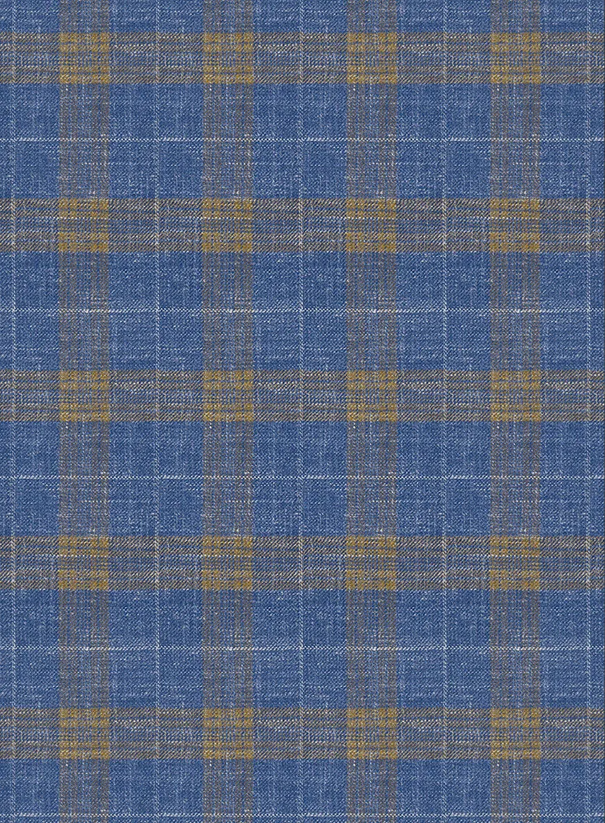 Italian Murano Pelias Blue Wool Linen Jacket