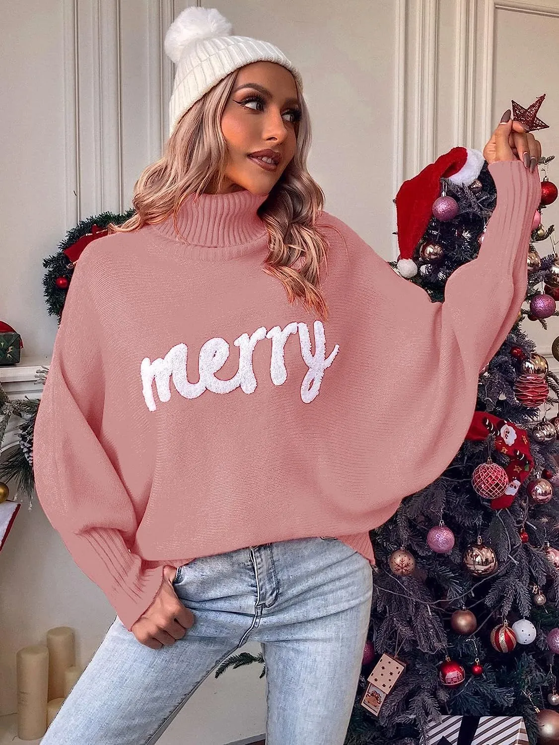 Ivyshape | Christmas Turtleneck Long Sleeve Sweater