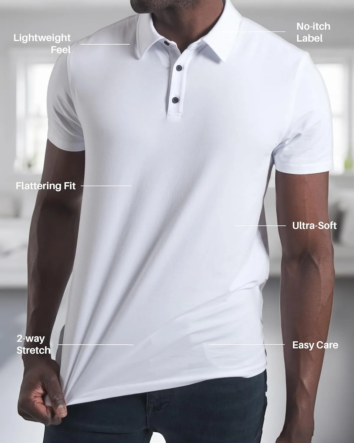 Kenneth Cole REACTION Dress Polo Shirts for Men 3 Pack - Polo Shirts for Men Short Sleeve - UPF 50  Golf Polos