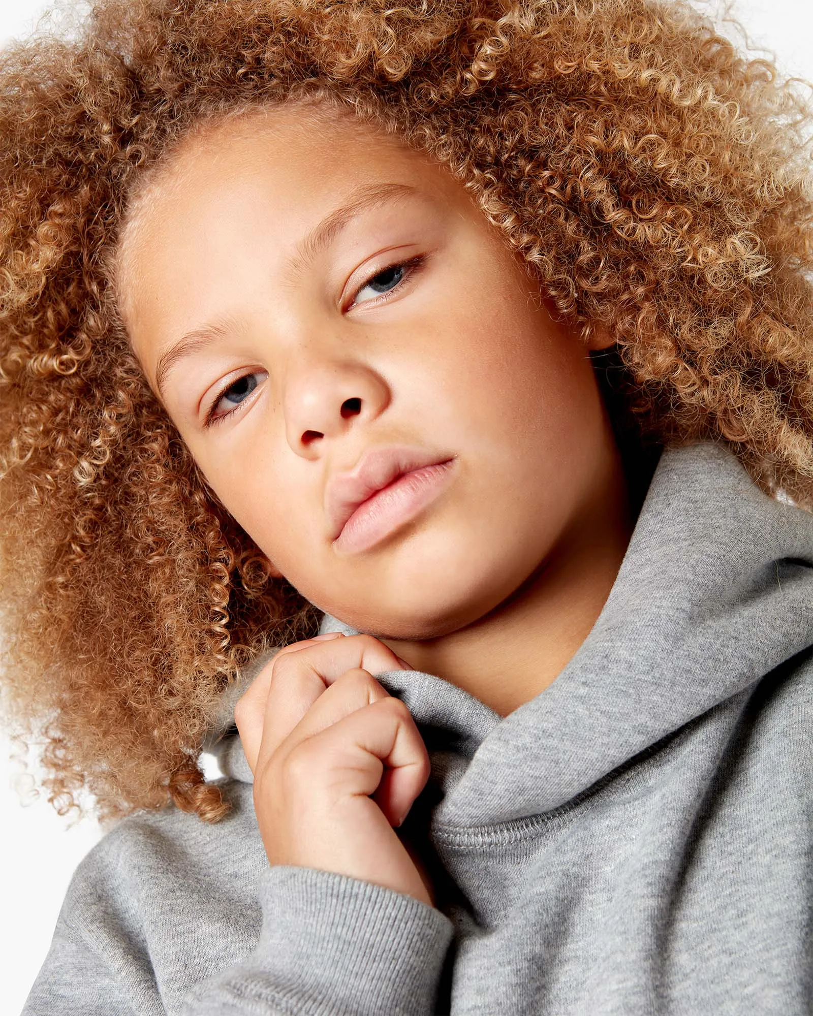 Kids Core Fleece Hoodie - Grey Mix