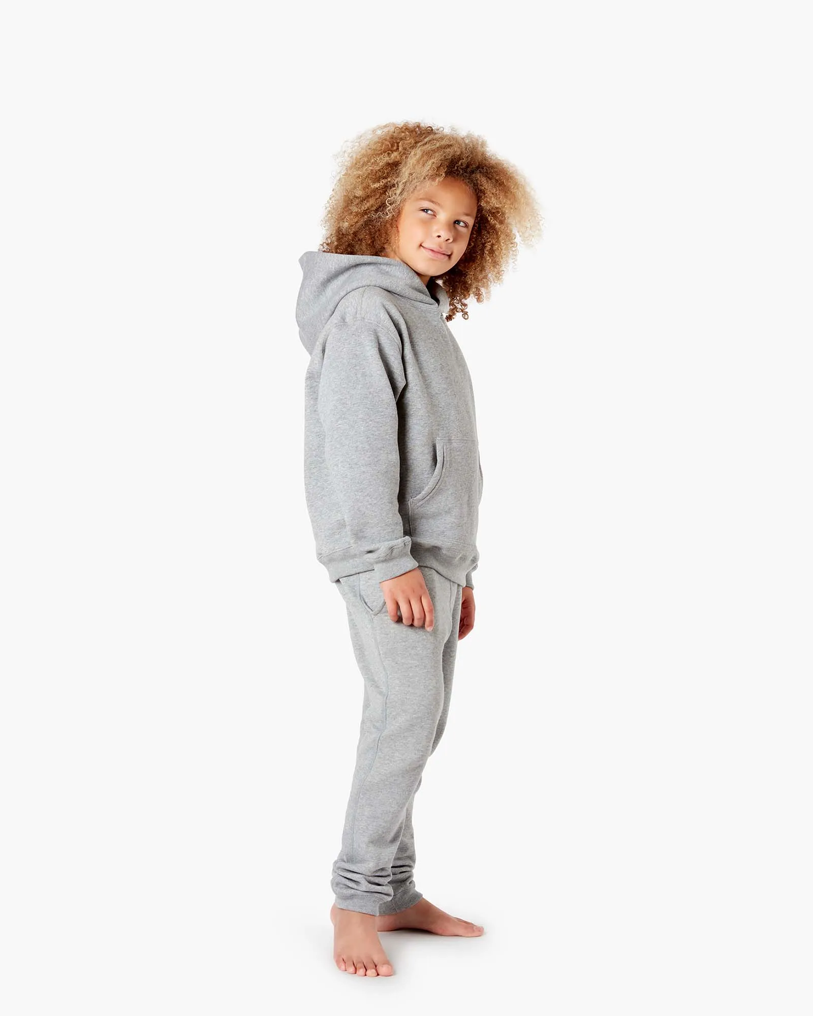 Kids Core Fleece Hoodie - Grey Mix