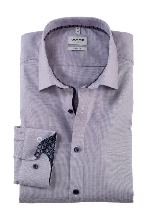 Level 5 Body Fit Long Sleeve Shirt with Trim - Plum