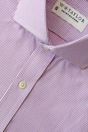 Lilac Narrow Bengal Stripe Poplin Men's Bespoke Shirt