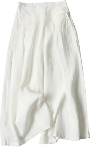 Linen Pants for Women 2025 Wide Leg High Waist Summer Beach Trousers Lightweight Plus Size Straight Slim Fit Lounge Pants