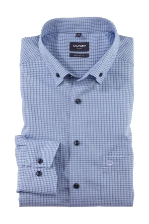Luxor Modern Fit Neat Check Button-Down Shirt - Blue