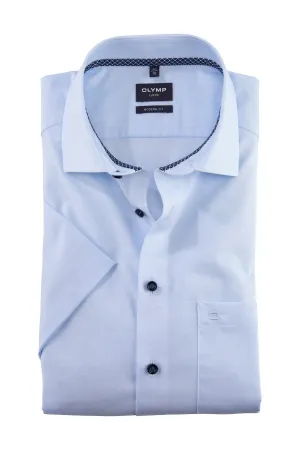 Luxor Modern Fit Plain Short Sleeve Shirt - Blue