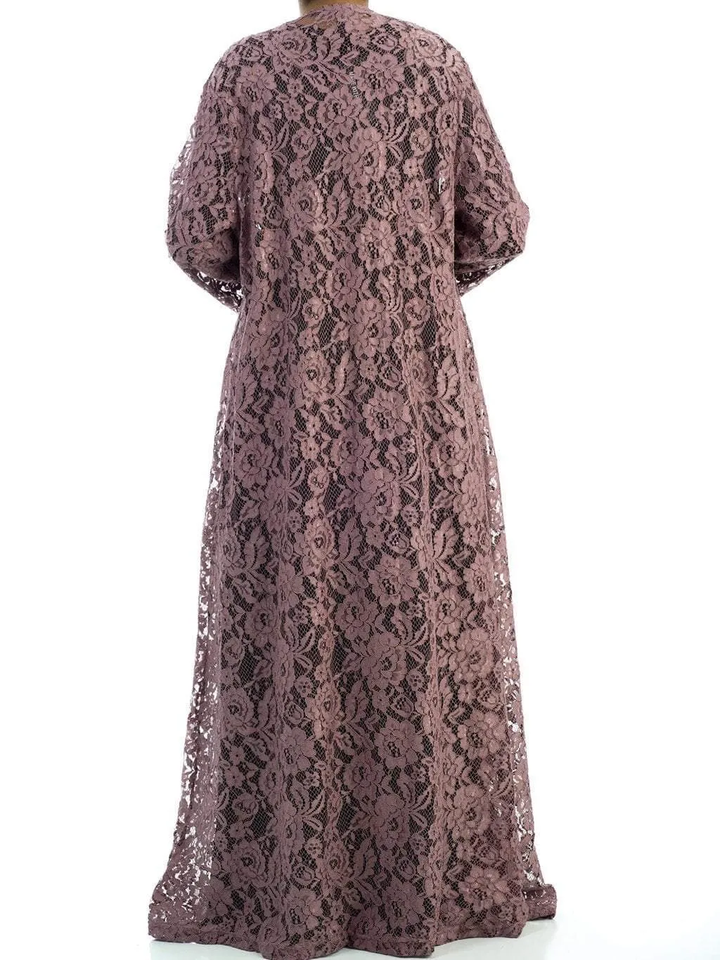 Mauve  Lace Maxi Cardigan