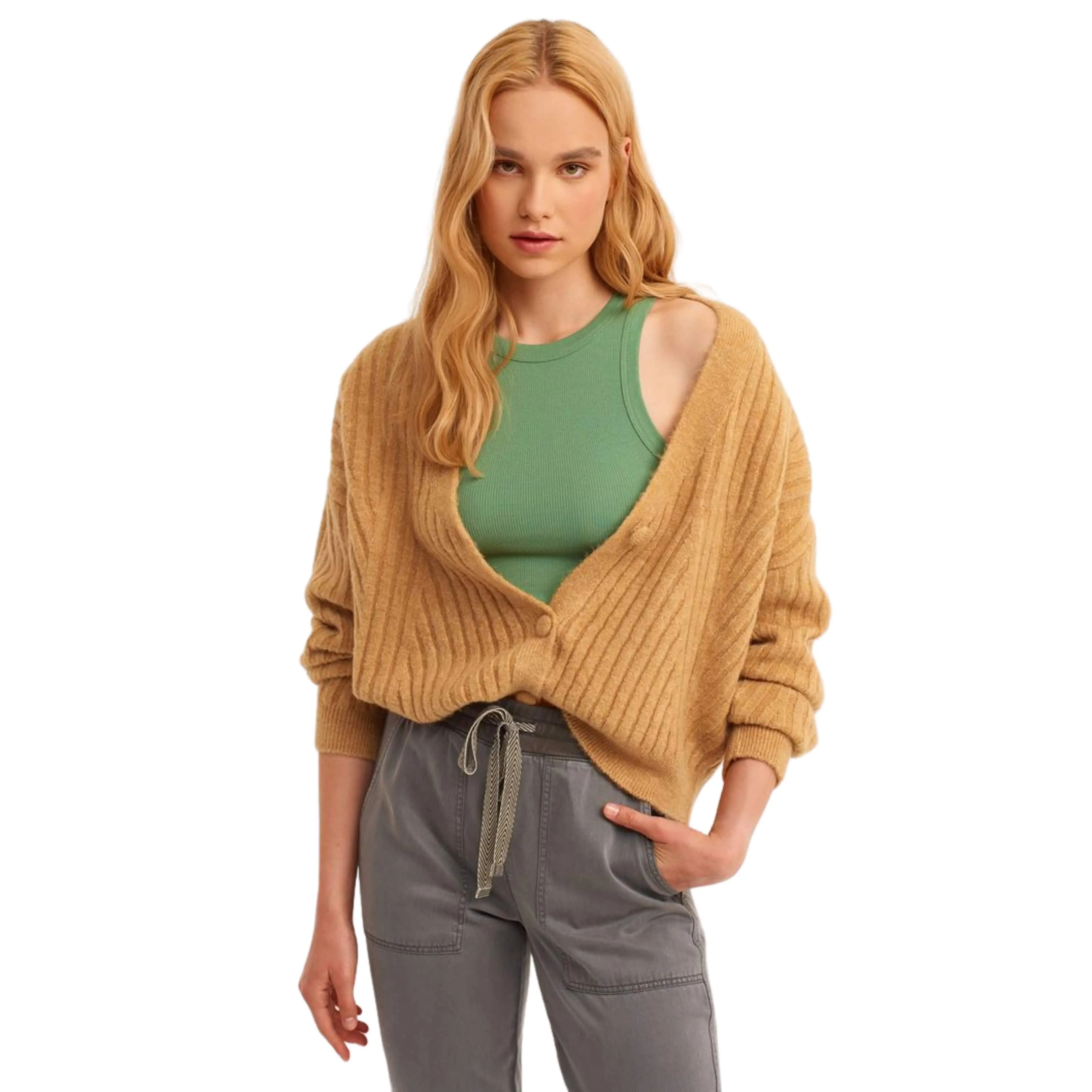 OXXO - Knit Detailed Buttoned Knitwear Cardigan