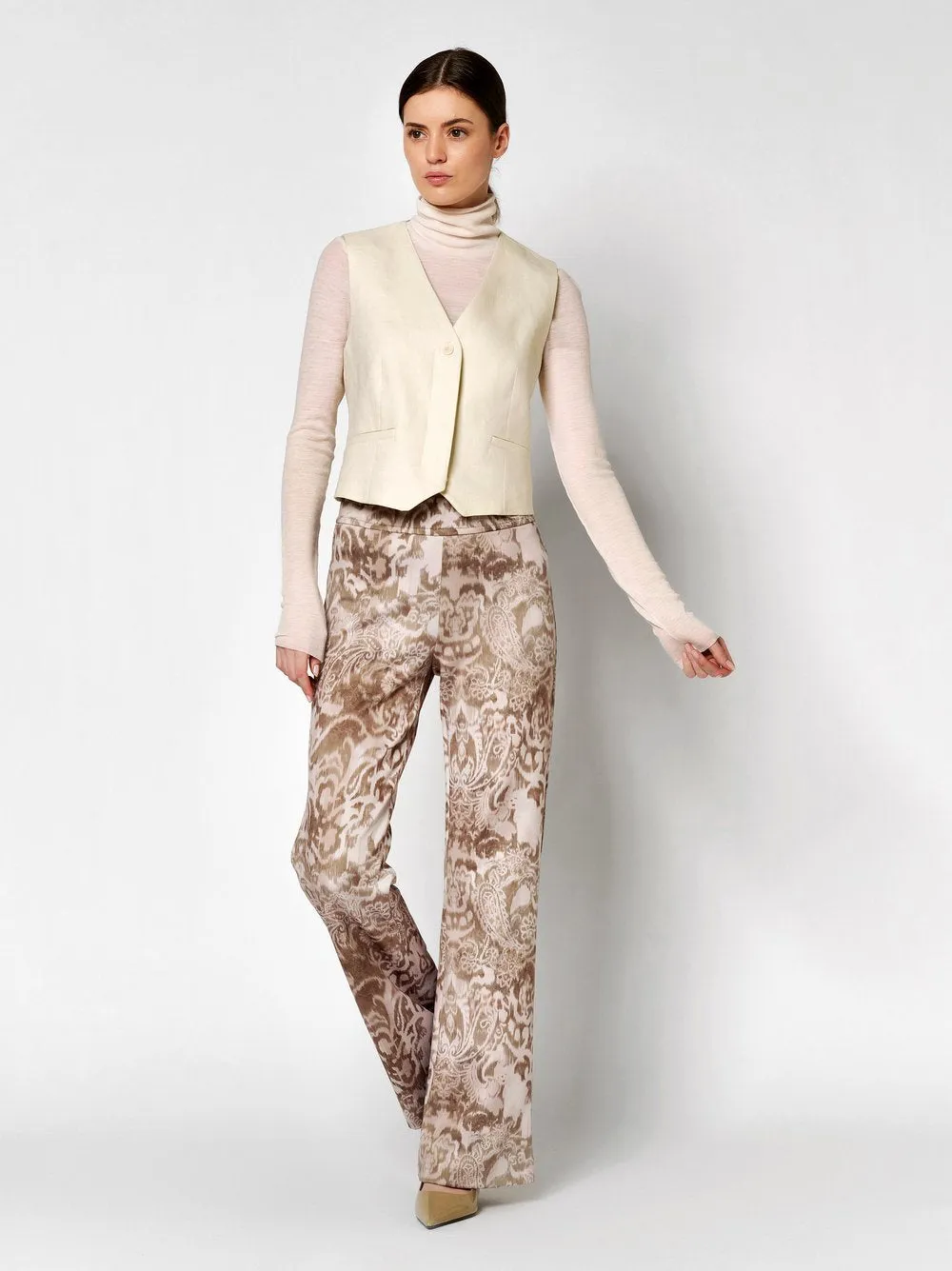 Paisley Dream Flared Pull-On Pants