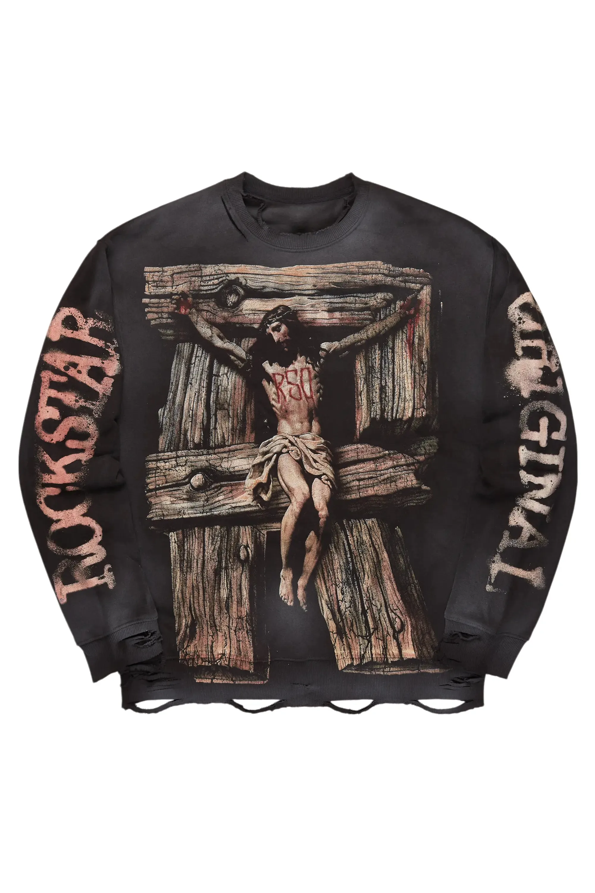 Panos Black Graphic Crewneck