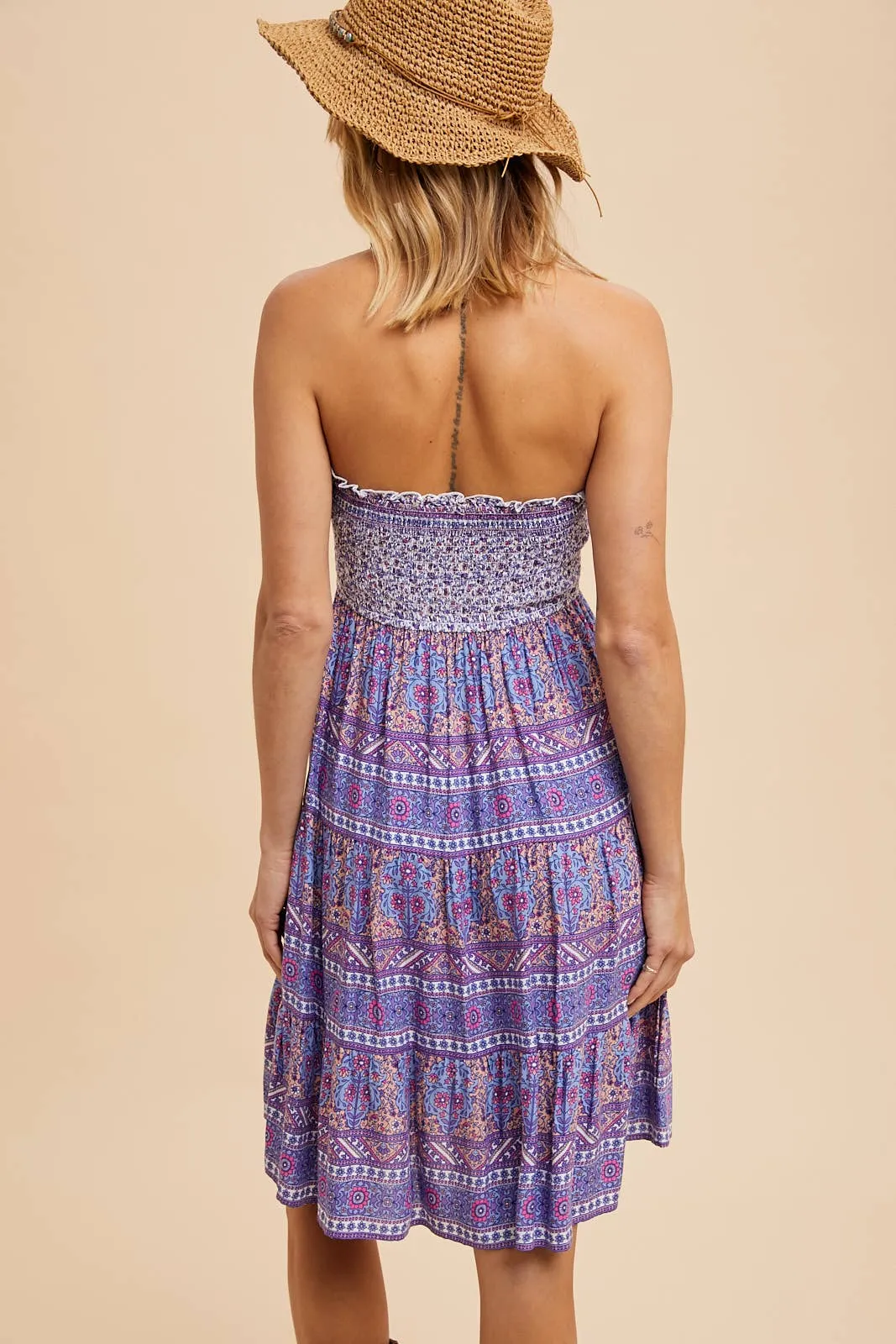 Printed Tube Mini Dress