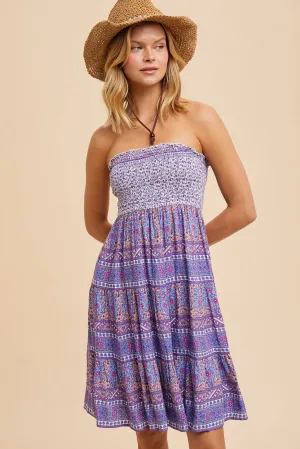 Printed Tube Mini Dress