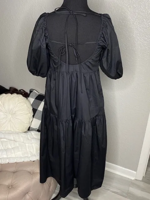 Puff Sleeve Midi Dress